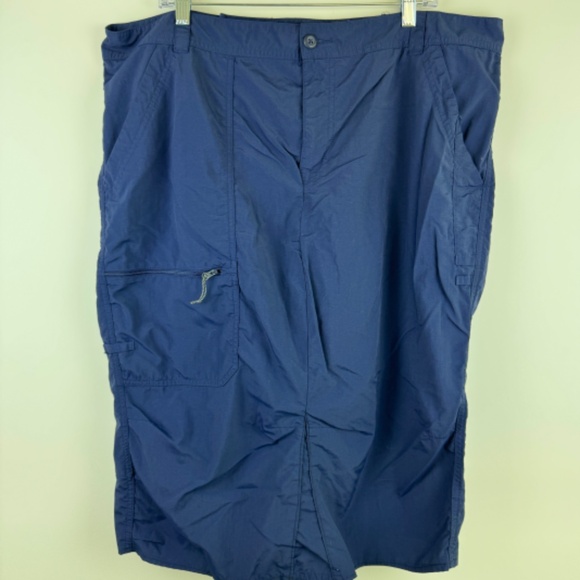 COLUMBIA SPORTSWEAR PFG Dark Blue Nylon Midi Outdoor Skirt / Waist 22 in - Picture 1 of 16